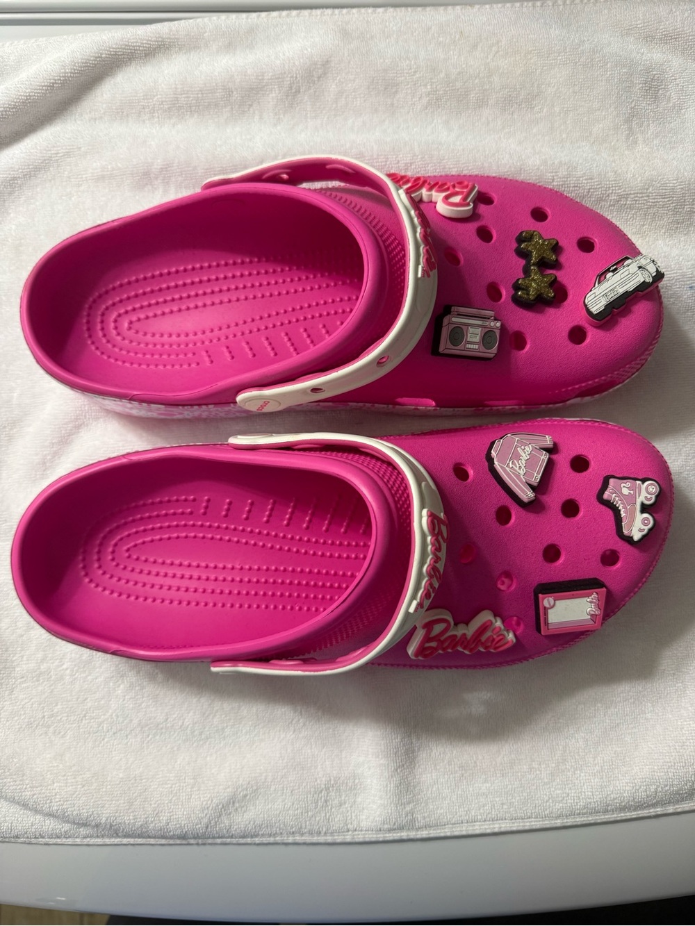Barbie Bright Pink Clog Sandals with Charm Accents